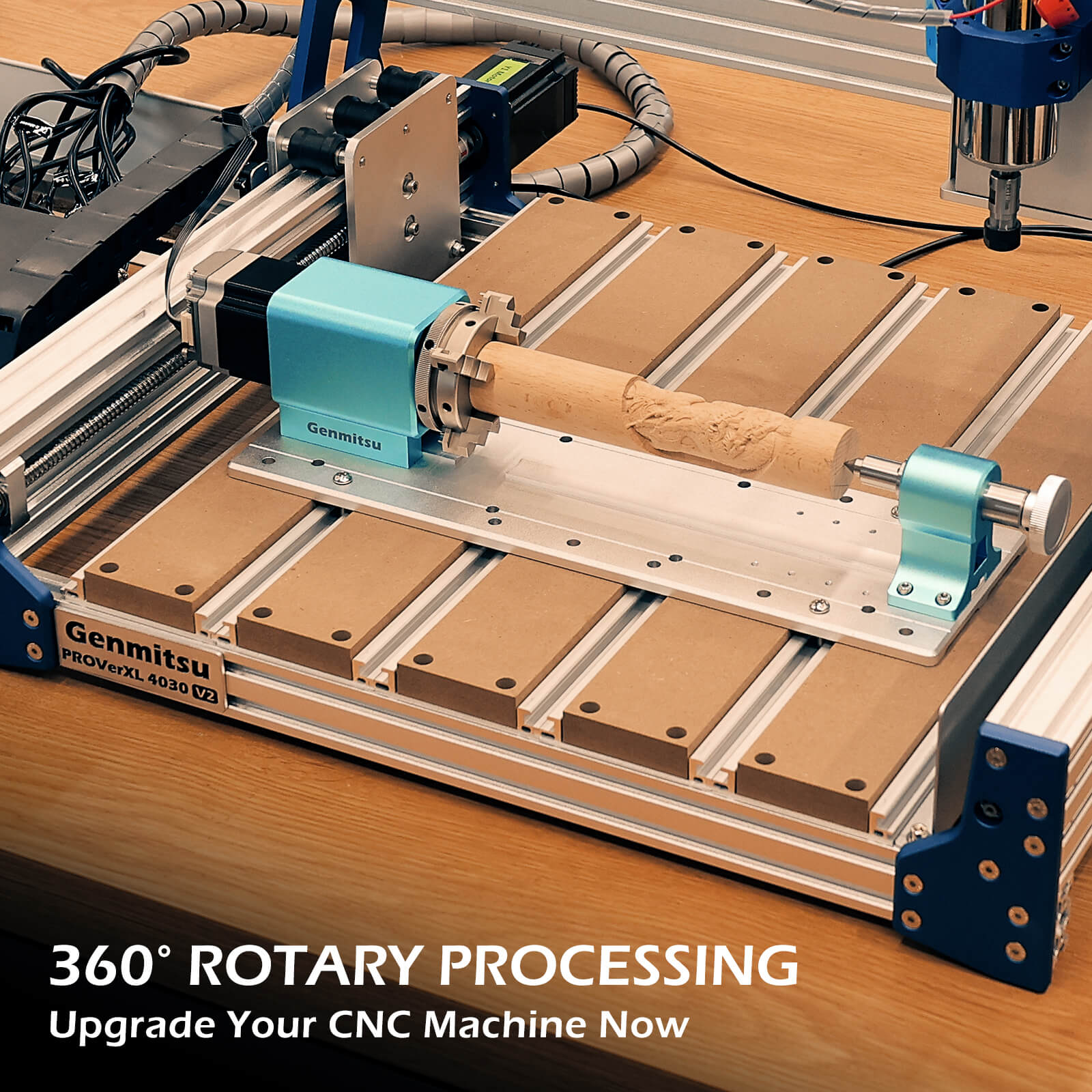 Genmitsu Rotary Module Kit for PROVerXL 4030, 6050 Plus CNC Router