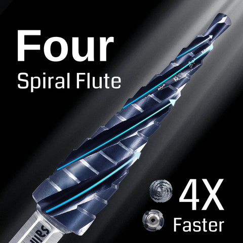 SainSmart Four Sprial Flute M35 Cobalt Step Drill Bits Set