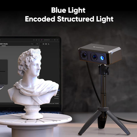 3DMakerpro Seal Lite 3D Scanner for 3d Printing and Modeling, 0.02mm Accuracy 10 Fps Scan Speed, Anti-Shake Lenses