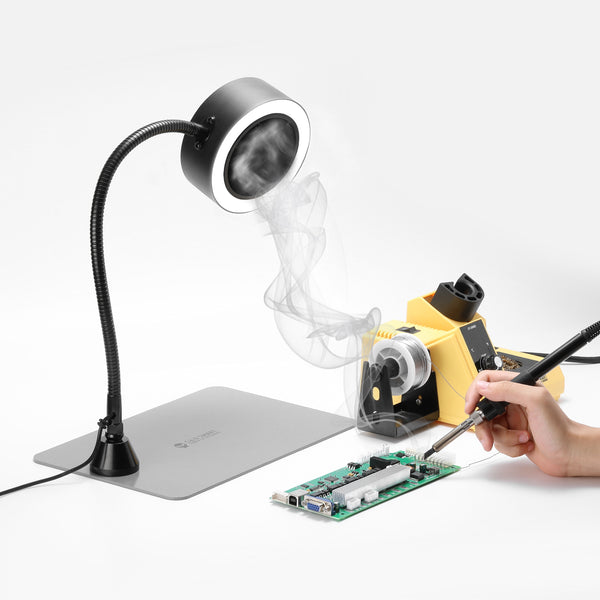 Solder Smoke Absorber with LED Lights, Magnetic Base Stainless Steel ...