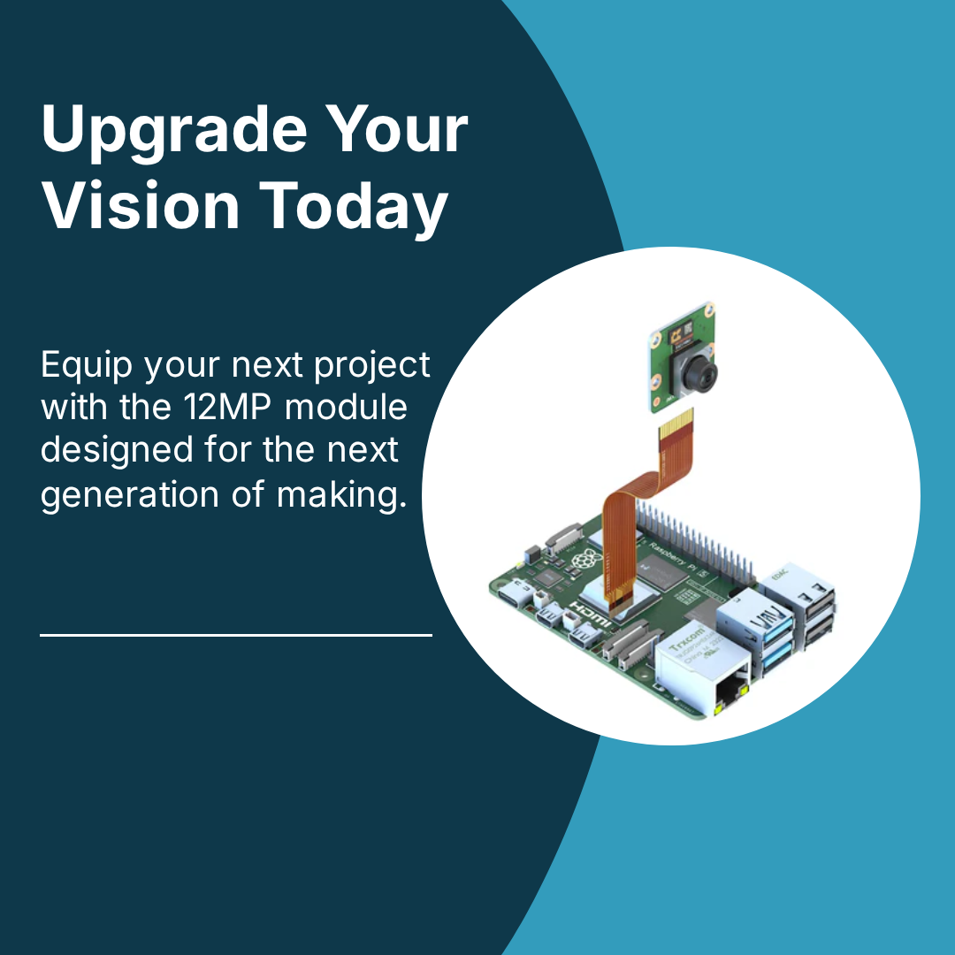 12MP IMX708 Autofocus Camera Module for Raspberry Pi 5 & 4 - HDR Wide Angle Lens (120°/152° FOV) - High Res Video for Embedded Vision, AI & Robotics Projects