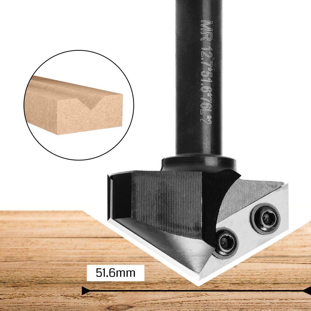 Genmitsu Fraise CNC Spoilboard 4 Ailes - Tige 1/2" Diamètre Coupe 1-1/2" Pour Aplatir Dalles Bois