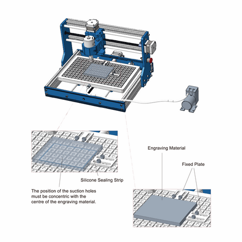 3018 Aluminum Vacuum Table for 3018-PROVer CNC Series