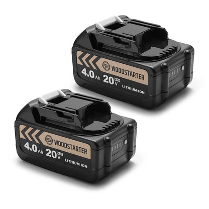 2-Pack 20V 2.0/4.0Ah High Capacity Replacement Batteries for Makita 18V Battery, Compatible with Makita 18V Outdoor Cordless Power Tools, Lithium-ion, ONLY Compatible with WOODSTARTER Chargers