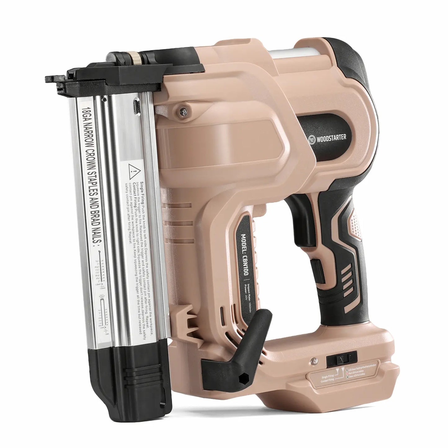 18 Gauge Cordless 2-in-1 Brad Nailer & Stapler Kit, 20V 2.0Ah Battery & Charger Included, 3/4"-2" Nails & 3/4"–1-9/16" Staples, Depth Adjustment, Dual Firing Modes, LED Light, 400 Fasteners Included