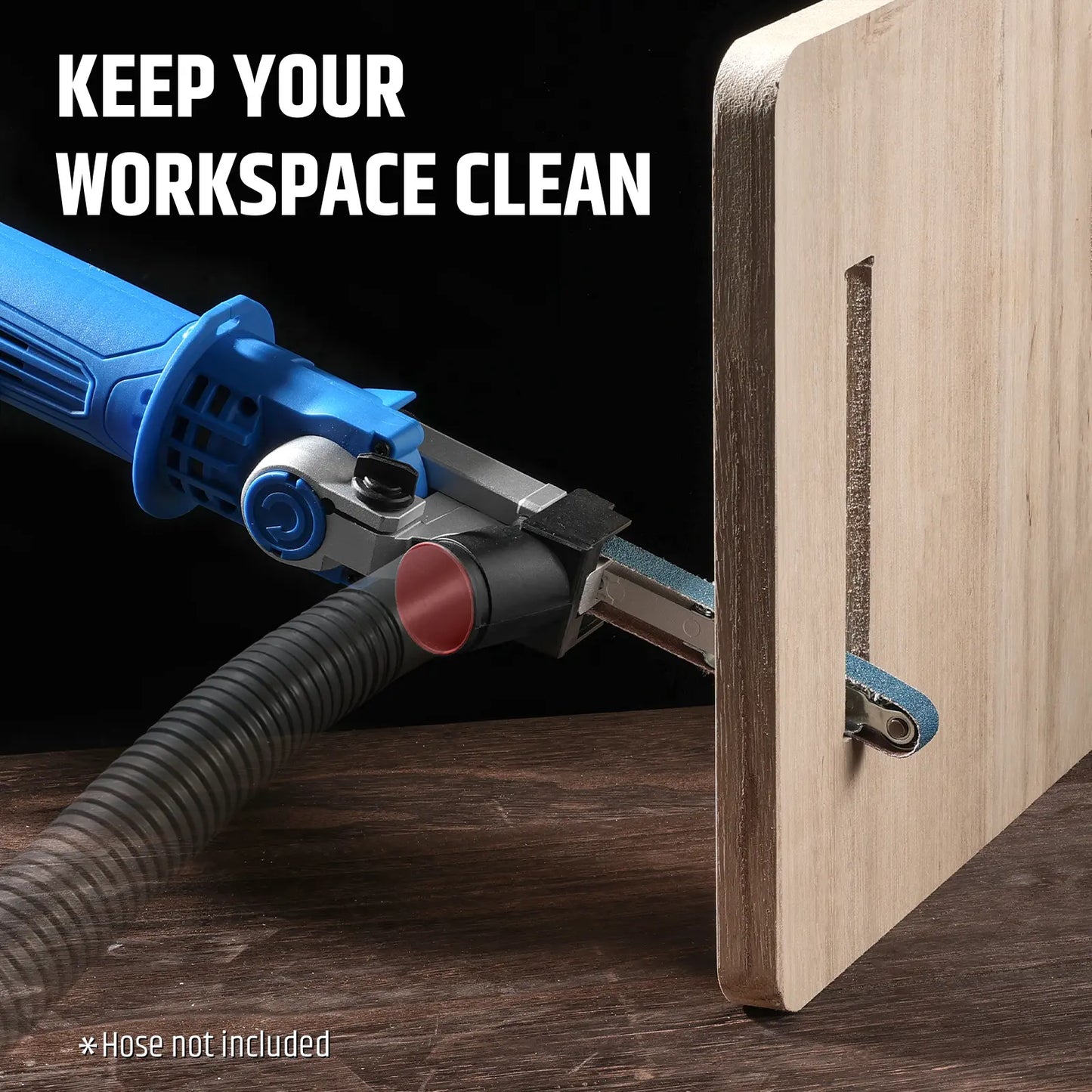 Detail Belt Sander, 1/2 x 18 Inch, 2.3AMP Motor, 1000-1800 ft/min 6 Speed, 0-60° Adjustable Angle, Tool-Free Belt Change, Lightweight Portable Sander for Wood, Metal, Plastic working with 3 Belts (#80 #120 #180)