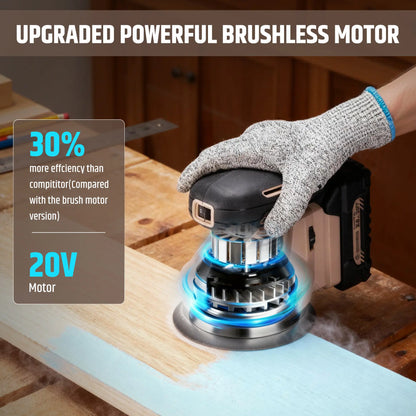 5 inch Cordless Random Orbital Sander, Brushless 6-Speed 6000–12000 RPM, Compatible with Makita Batteries,Electric Palm Orbital Sander for Sanding, Includes Dust Bag & 12PCS Sandpapers