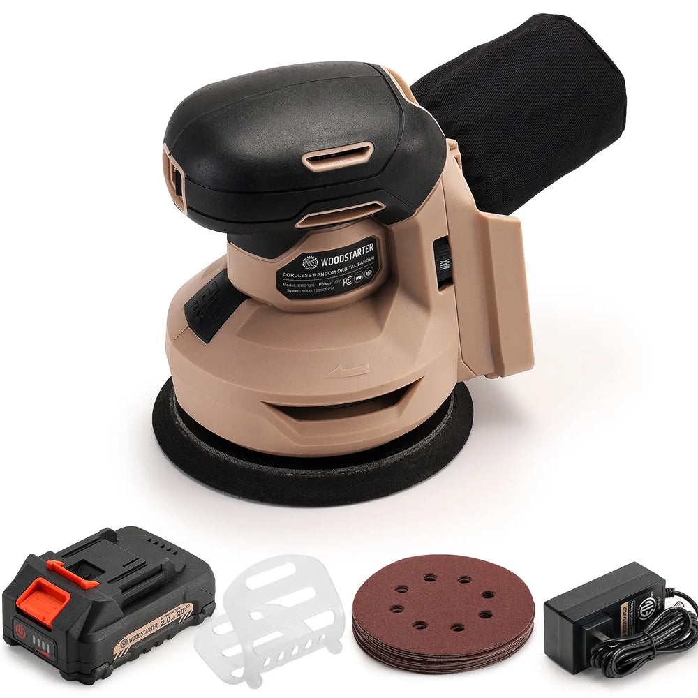 Cord Less Sander 5 inch Cordless Random Orbital Sander, Brushless 6-Speed 6000–12000 RP ...
