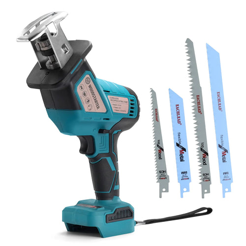 Cordless Reciprocating Saw, 3500 SPM Electric Saw with Brushless Motor & 4 Saw Blades, Tool‑Free Blade Change, Portable for Wood & PVC Cutting, Compatible Makita Battery