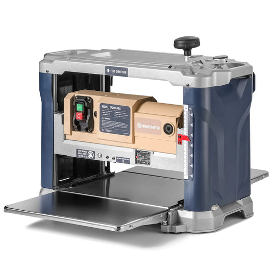 13-Inch Benchtop Wood Planer, 10,000 RPM with 3 HSS Blades, 21 ft/min Feed Rate, Adjustable Planing Height 1/4" to 6-1/4", Multi-Size Dust Port, Overload Protection for Woodworking