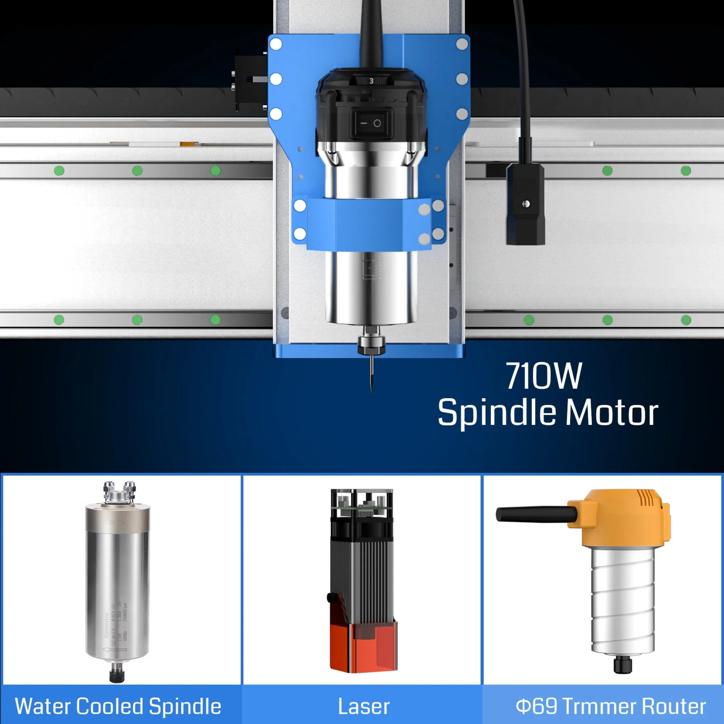 PROVerXL 2X2 CNC Router Machine for Woodworking, 679x679x113mm Work Area, Closed-Loop Motors, GRBL Control, 710W Spindle, Aluminum Frame, Easy Assembly, WiFi & APP Supported
