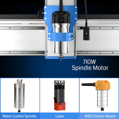 PROVerXL 2X2 CNC Router Machine for Woodworking, 679x679x113mm Work Area, Closed-Loop Motors, GRBL Control, 710W Spindle, Aluminum Frame, Easy Assembly, WiFi & APP Supported