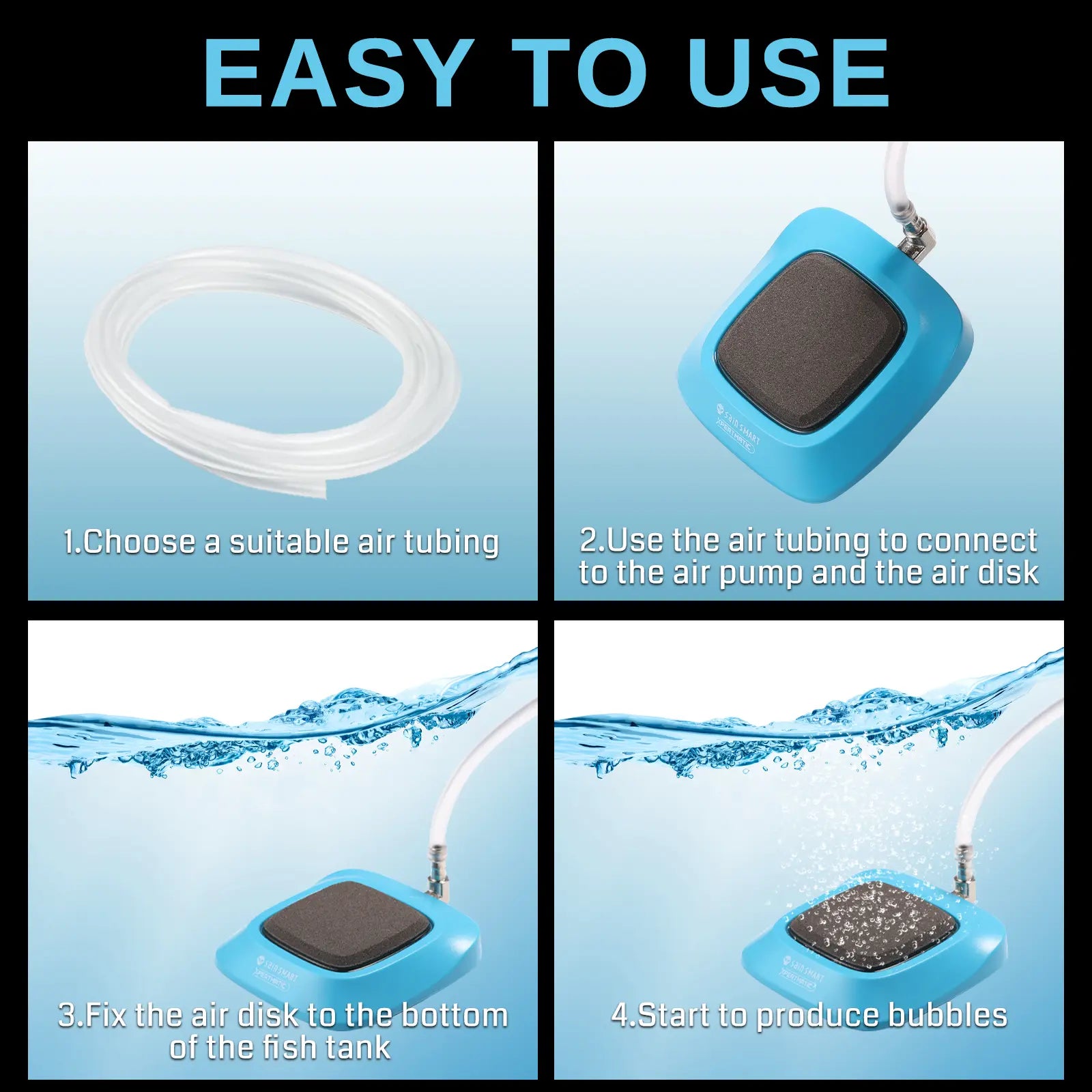 XpertMatic Aquarium 2 Inch Nano Air Stone Bubble Diffuser for Oxygenat ...