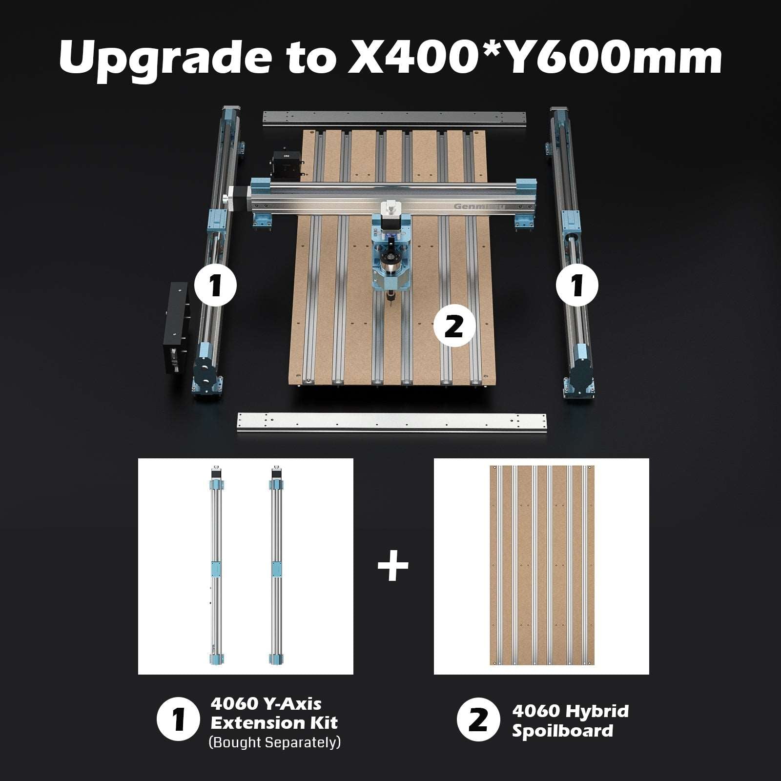 Genmitsu 6060 XY-Axis Extension Kit, For 4040-PRO, Up to 600x600mm