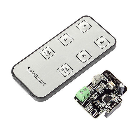 [Discontinued] SainSmart 5V DC Infrared Remote Controllor with 4 Channels Relay Receiver Model