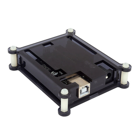 [Discontinued] SainSmart UNO R3 ATmega328P Development Board + USB Cable + Black Transparent Hard Case Enclosure, Compatible With Arduino