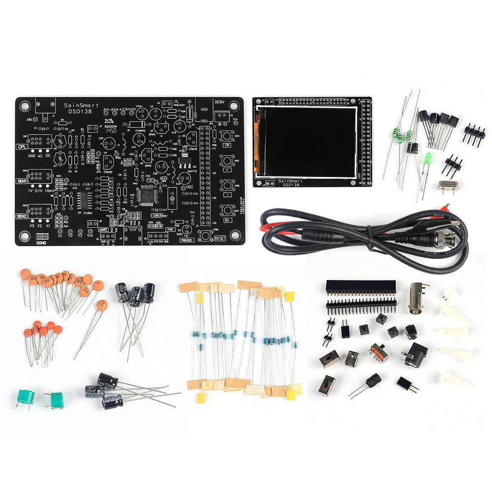 JYETech 'DSO Shell' oscilloscoop DIY Kit met behuizing, 100MHz sonde, clipsonde & ESD-veilige siliconen mat JYETech 'DSO Shell' oscilloscoop DIY Kit met behuizing, 100MHz sonde, clipsonde & ESD-veilige siliconen mat