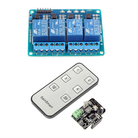 [Discontinued] Infrared Remote Controller IR Receiver+ 4-CH Relay Module [US ONLY]