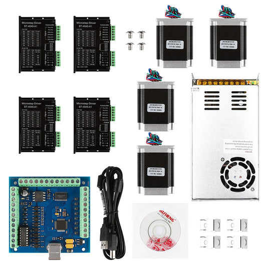  CNC 4-Axis Kit 6 with ST-4045 Motor Driver, USB Controller Card, Nema23 Stepper Motor and 36V Power Supply
