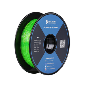 Green, Flexible TPU Filament 1.75mm 0.8kg/1.76lb