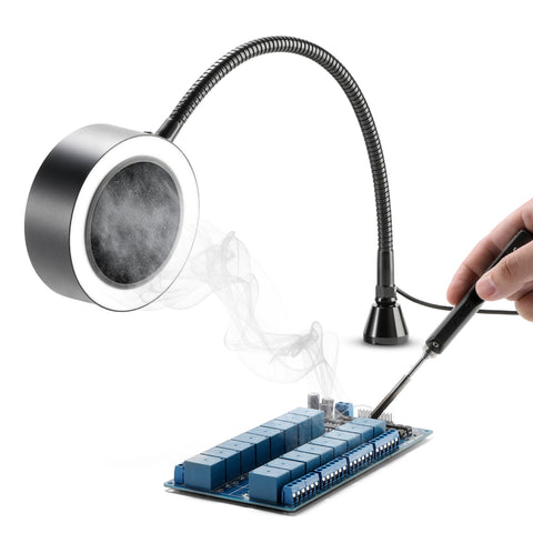 Magnetic Solder Smoke Absorber Fume Extractor with LED Lights