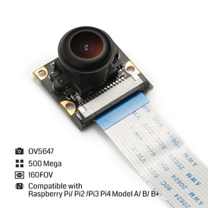 Wide Angle FOV160° 5-Megapixel Camera Module for Raspberry Pi