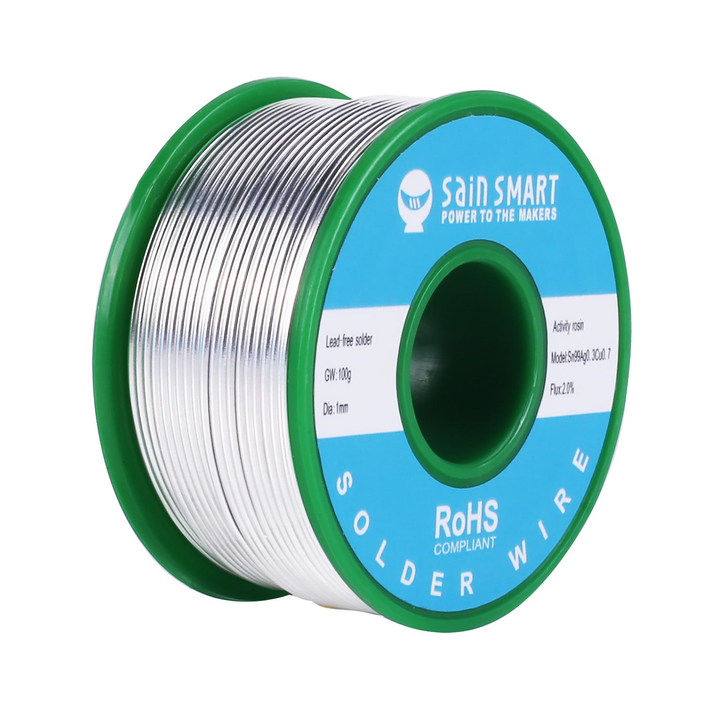 SainSmart Lead Free Solder Wire | 1mm 100g | Sn99 Cu0.7 Ag0.3