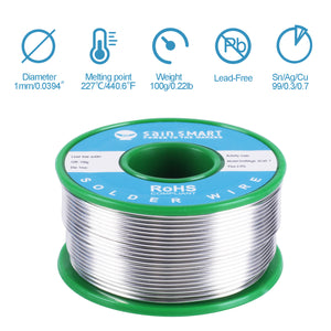 SainSmart Lead Free Solder Wire | 1mm 100g | Sn99 Cu0.7 Ag0.3