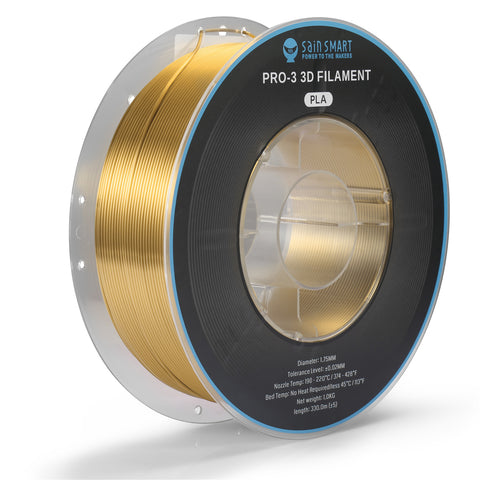 [Discontinued] PLA Filament 1.75mm 1kg/2.2lbs, Strength Base Color & Silk Metal Tone