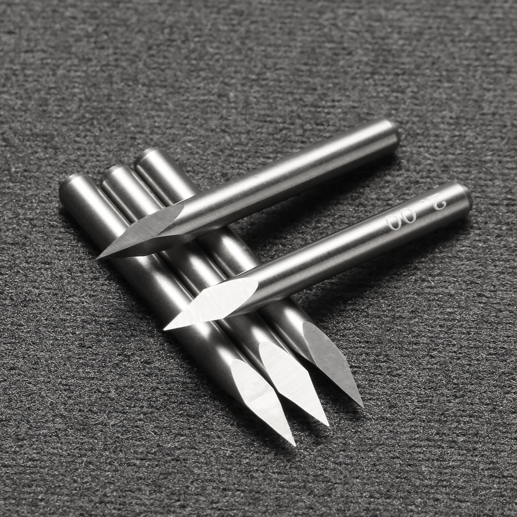 5x Carbide Steel 45 Degree 0.1mm CNC Router Triangular Pyramid Engraving Bits – Generic