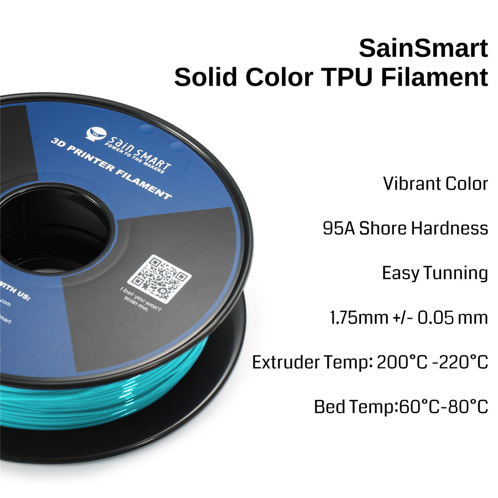 Neon Cyan, Cyberpunk Color TPU Filament 1.75mm 0.8kg/1.76lb โ SainSmart.com