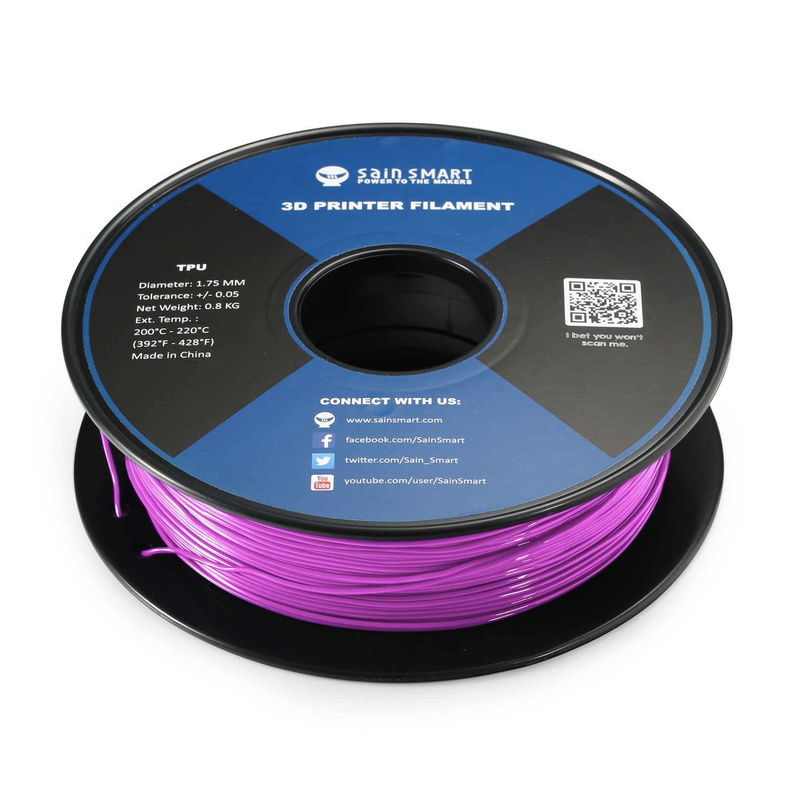 SainSmart Neon Magenta Cyberpunk Color TPU Filament - Thumbnail 5