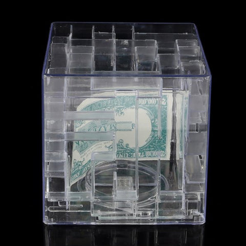 [Discontinued] SainSmart Jr. Amaze CB-22 Money Bank 3D Puzzle 3.5" x 3.5" x 3.5" Transparent Christmas Gift
