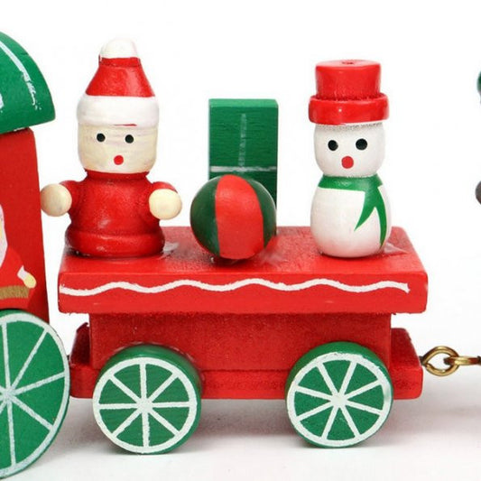 [Discontinued] SainSmart Jr. 4 Piece Wooden Xmas Train Ornament Gift Toy Red Christmas gift