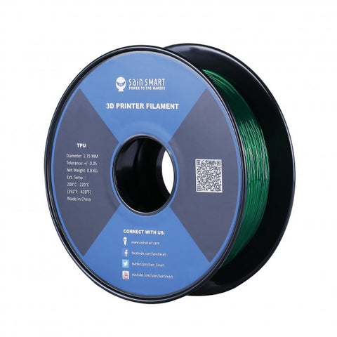 Emerald, Flexible TPU Filament 1.75mm 0.8kg/1.76lb