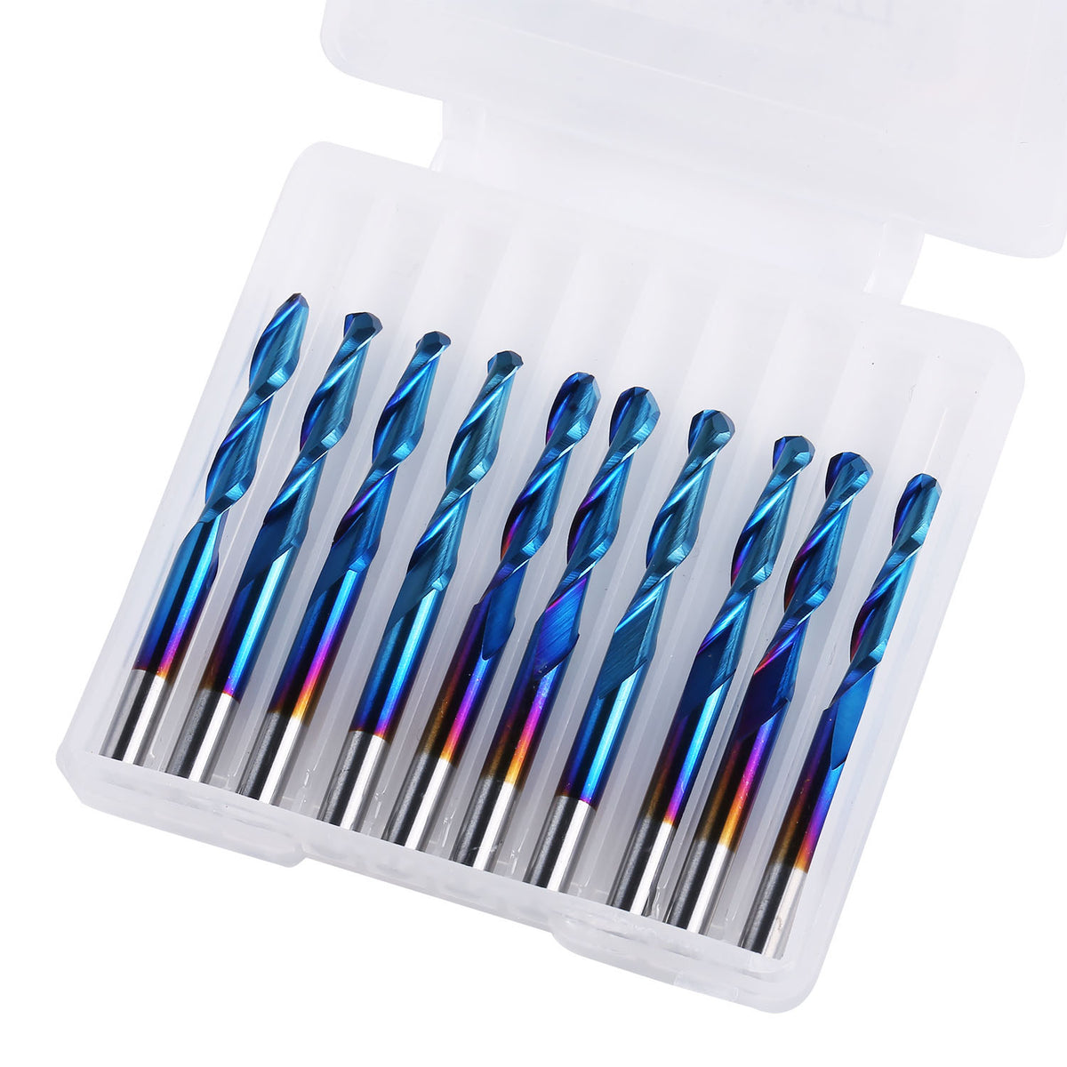 Fresas De Carburo Para CNC - Juego De 5, Punta Esférica, 1/8" De Diámetro, 3 Ranuras, Recubrimiento TiAlN, Para Madera Y Metal