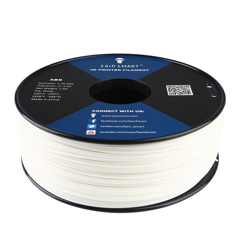 [Discontinued] White, ABS Filament 1.75mm 1kg/2.2lb