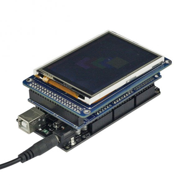 Mega 2560 R3 + Adaptor Shield + 3.2 TFT LCD Touch Panel - Thumbnail 2