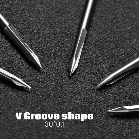 VE10, 1/8'' Shank, V-Groove, 0.1mm, 30/60/90 degree, 10pcs CNC Router Bits