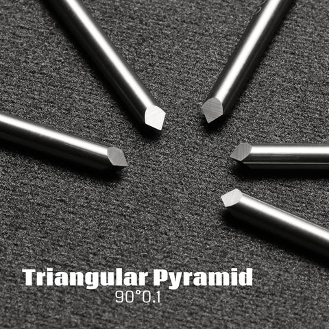 TR10 Series, Triangular V-Bit, 0.1mm, 1/8'' Shank, 10Pcs CNC Router Bits