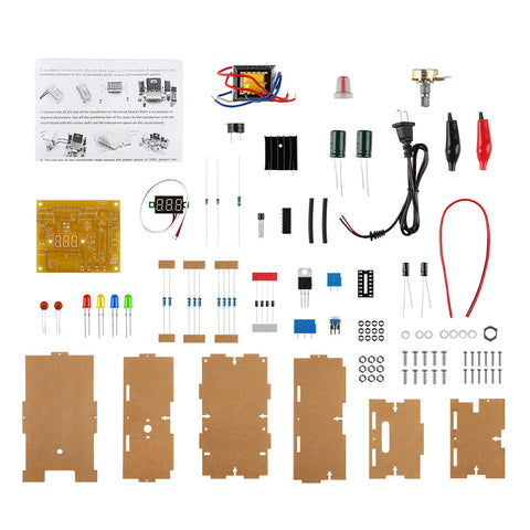 [Discontinued] New 110V DIY LM317 Adjustable Voltage Power Supply Board Kit With Case