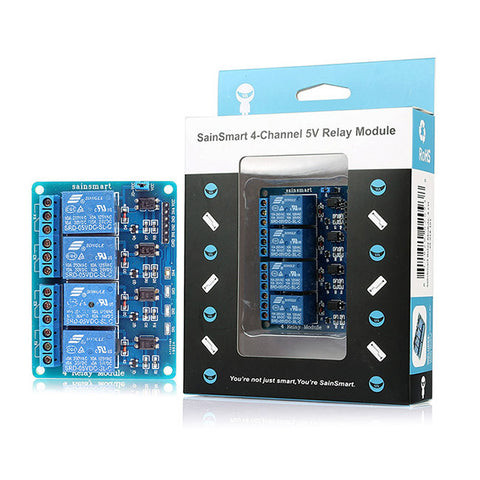 [Discontinued] SainSmart 4-Channel 5V Relay Module for PIC ARM AVR DSP Arduino MSP430 TTL Logic DE Shipping