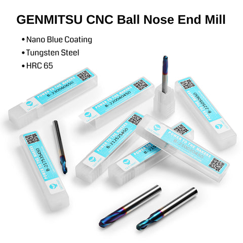 [Discontinued] Genmitsu CNC Ball Nose End Mill, 2 Flutes, 4mm Shank, 1.5mm Radius, 3.0mm Cut Diameter