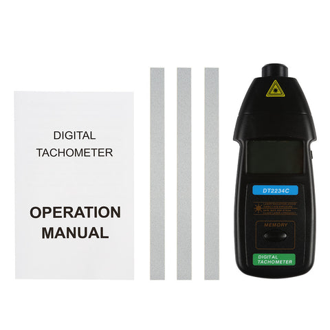 [Discontinued] SainSmart DT2234C Digital Laser Type LED Laser Non-contact RPM Tachometer