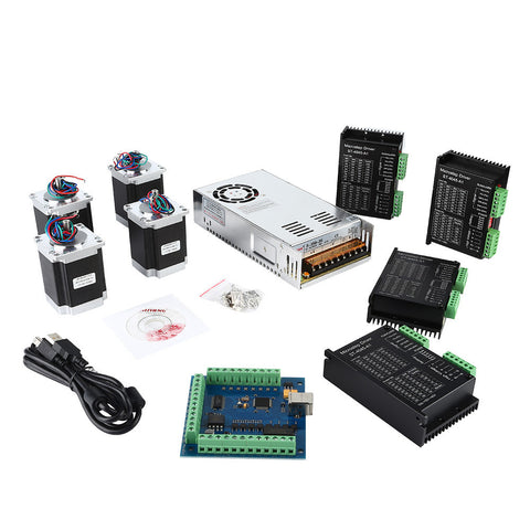 [Discontinued] [Open Box] CNC 4-Axis Kit 6 with ST-4045 Motor Driver, USB Controller Card, Nema23 Stepper Motor and 36V Power Supply