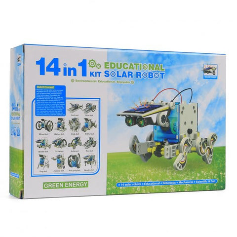 [Discontinued] SainSmart Jr.Creative DIY Assemble 14 in 1 Educational Solar Transformers Robot Kit Toy Christmas Gift