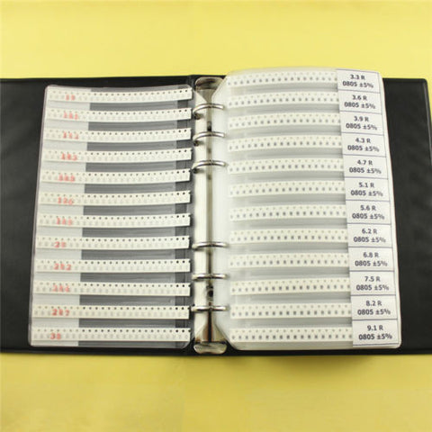 [Discontinued] SainSmart 0805 SMD Resistor Assorted Folder 170 Value x 50pcs Chip Resistor Booklet
