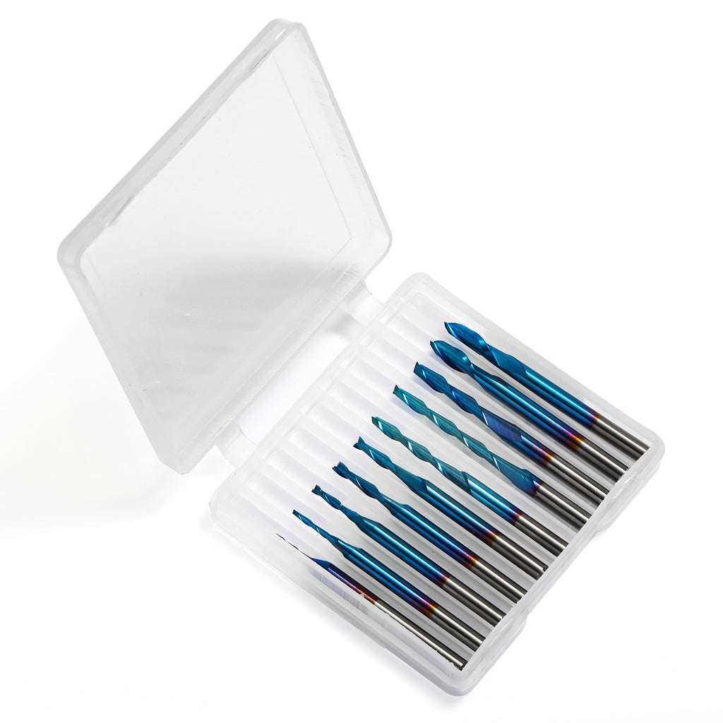 Genmitsu FN10A, 1/8'', 2Flute, Flat Nose, Spiral End Mill, 0.8mm3