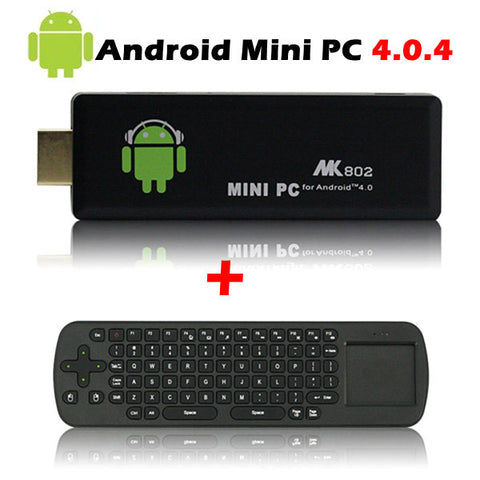[Discontinued] MK802 II 3rd Generation Android 4.0.4 Mini PC +RC12 Wireless Mini 2.4GHz Air Mouse Keyboard With Touch Pad