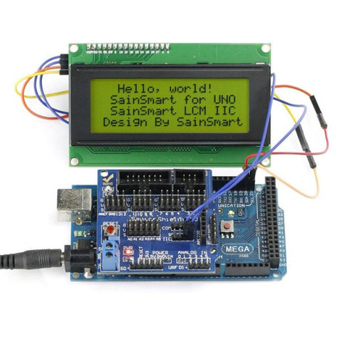 [Discontinued] SainSmart 2560 + Sensor V5 + LCD2004 Yellow for Arduino UNO MEGA R3 Mega2560 Duemilanove Nano Robot
